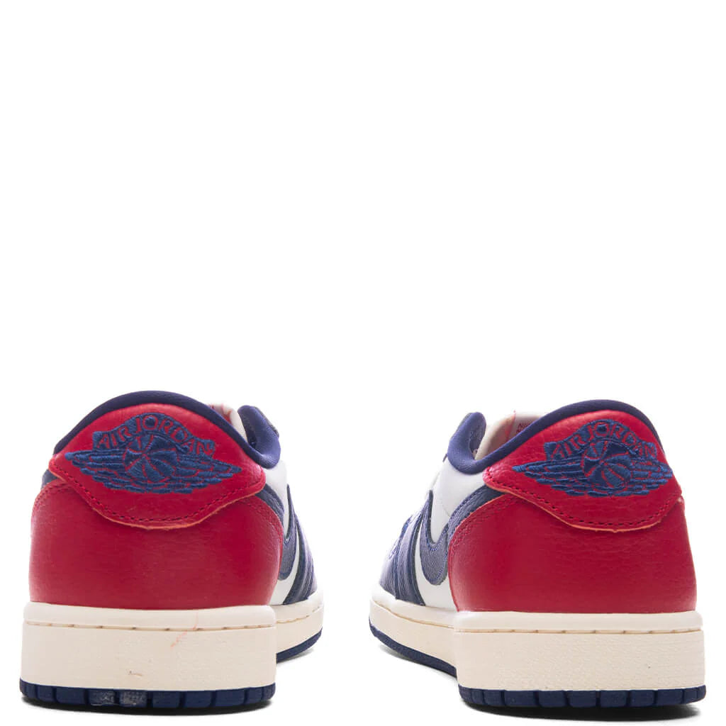 Air Jordan 1 Retro Low OG Howard University Summit White Gym Red Midnight Navy