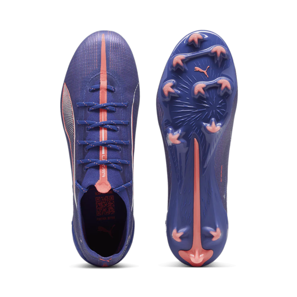PUMA Ultra 5 Ultimate FG Firm Ground Soccer Cleats Blue White Sunset Glow