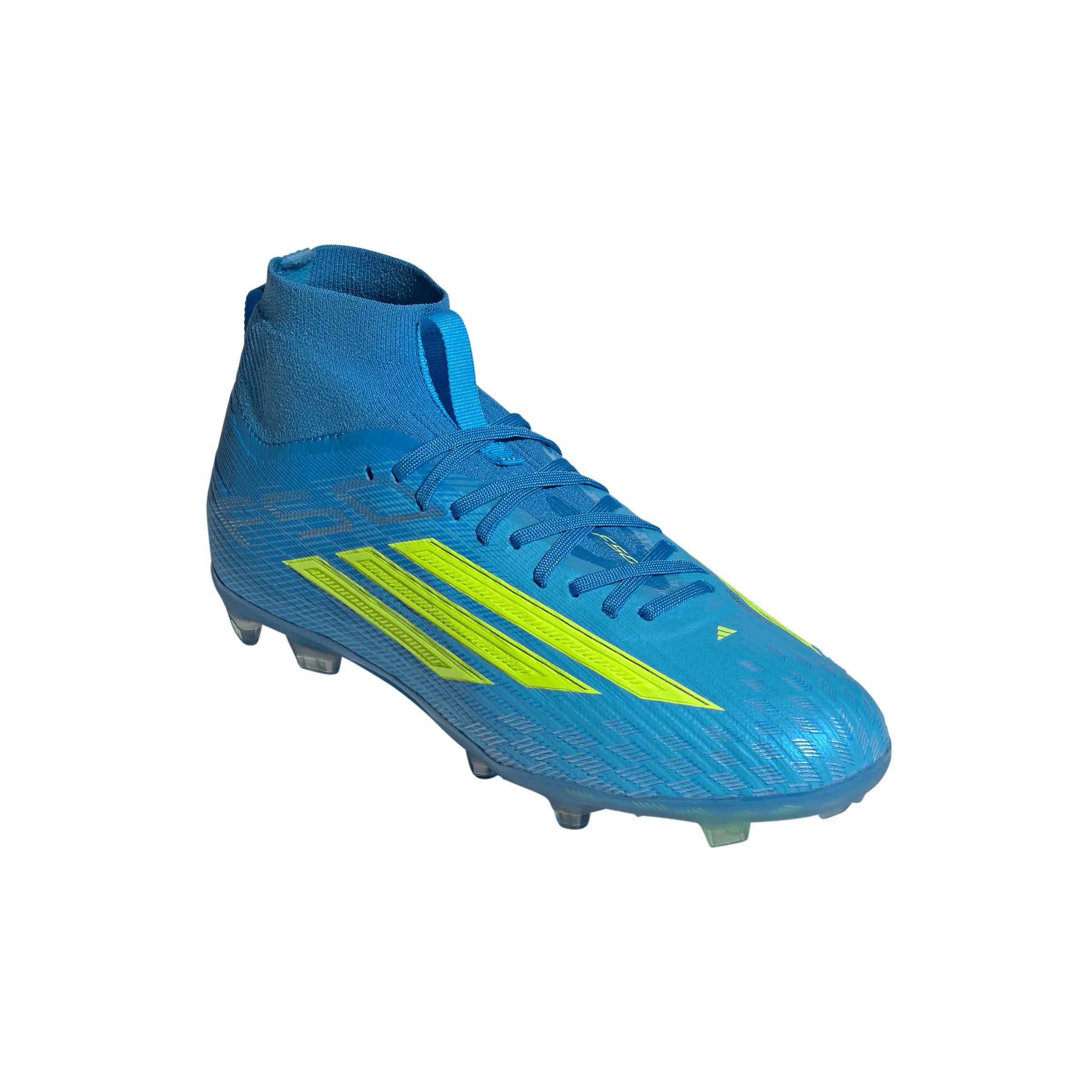 adidas F50 Elite Mid Cut FG Firm Ground Youth Soccer Cleats Blue Yellow Aqua