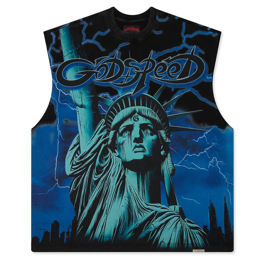 Voltage Sleeveless T Shirt Blue