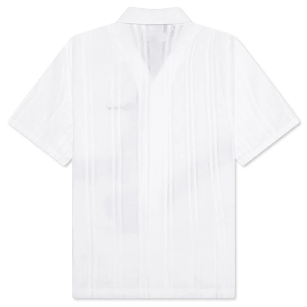 Embroidered Bowling Shirt Antique White