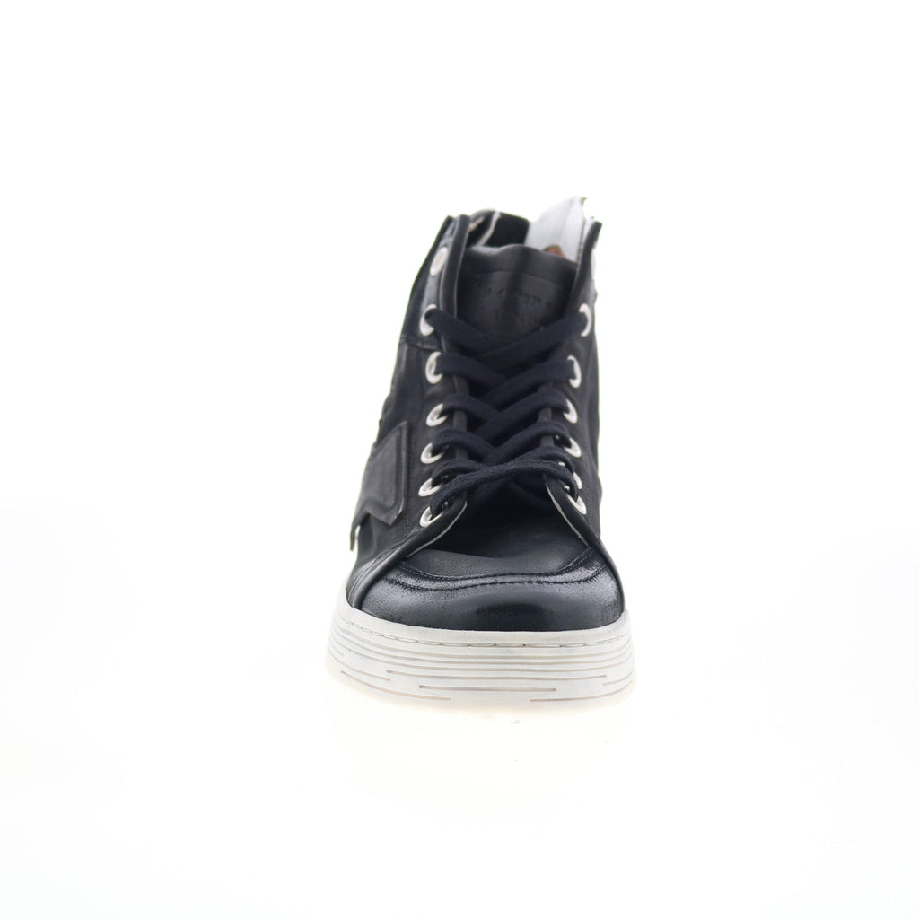 Adler Womens Black Leather Lace Up Lifestyle Sneakers Shoes