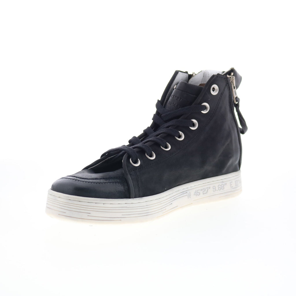 Adler Womens Black Leather Lace Up Lifestyle Sneakers Shoes