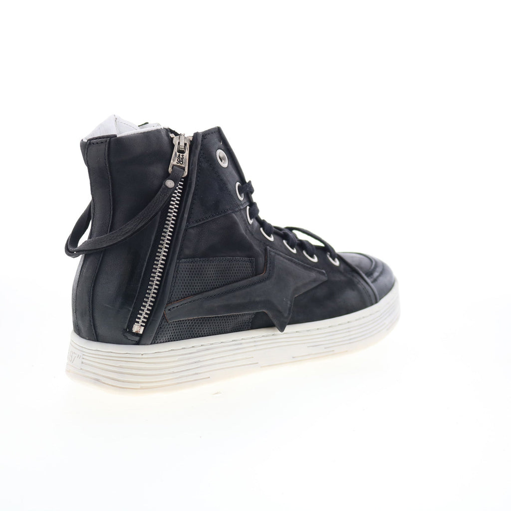 Adler Womens Black Leather Lace Up Lifestyle Sneakers Shoes