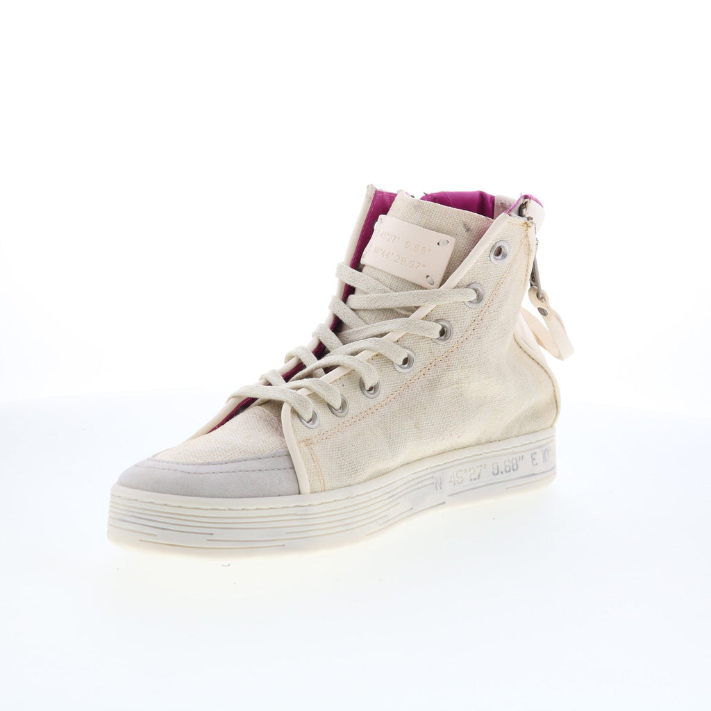 Adler Womens Beige Leather Lace Up Lifestyle Sneakers Shoes