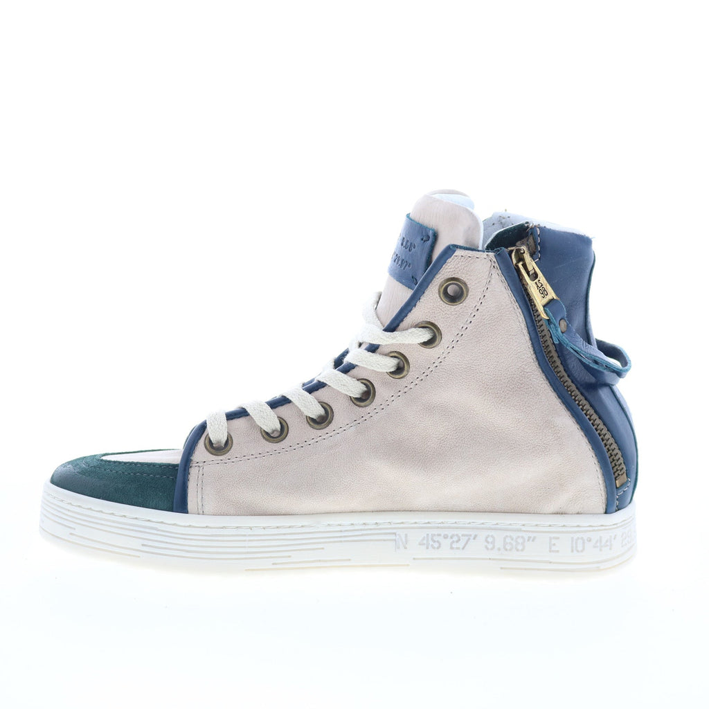 Adler Womens Blue Leather Lace Up Lifestyle Sneakers Shoes