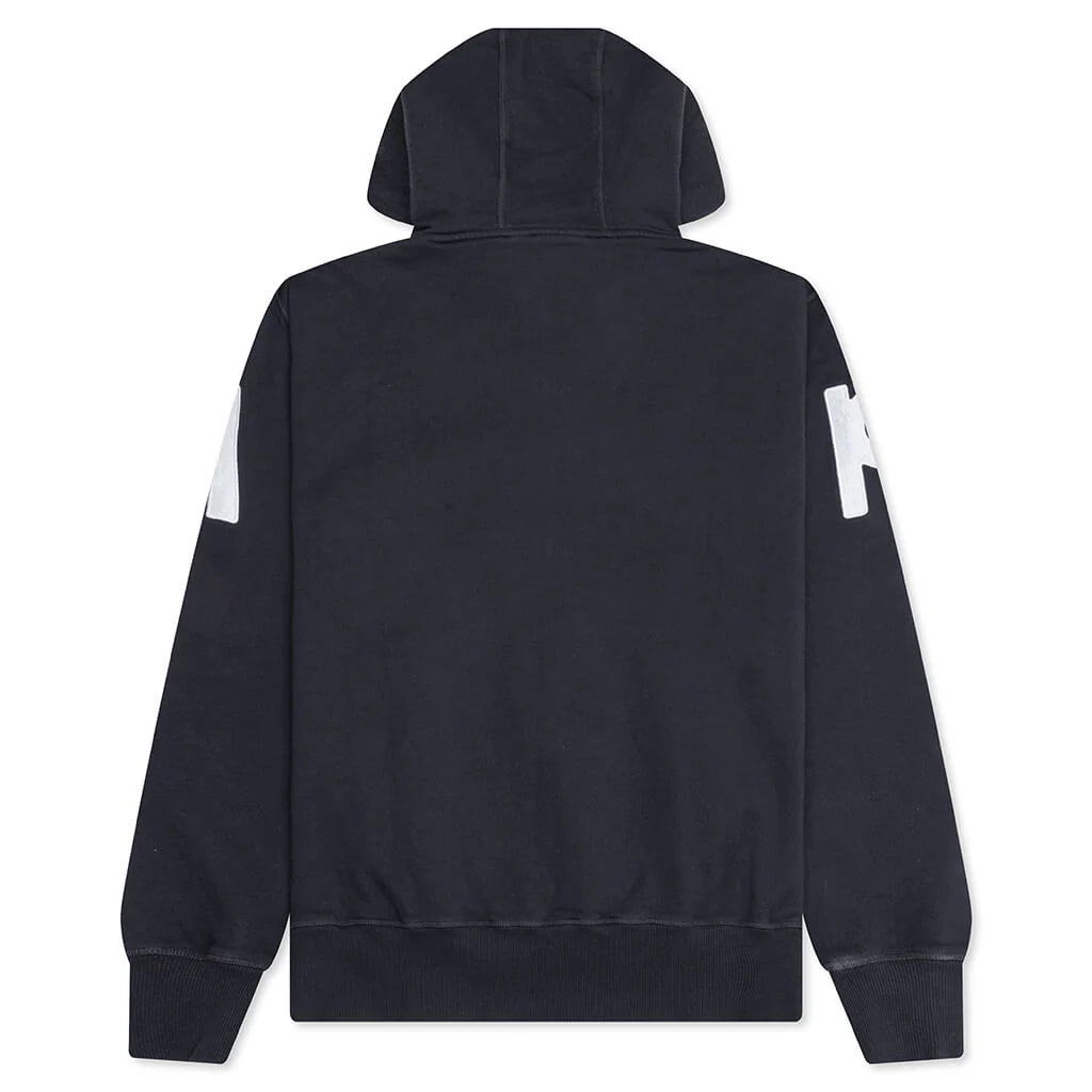 Word Salad Zip Hooded Sweatshirt Dark Navy