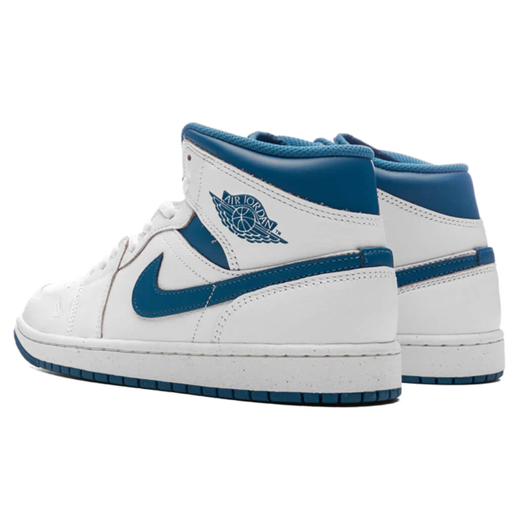 Air Jordan 1 Mid SE White Industrial Blue Sail