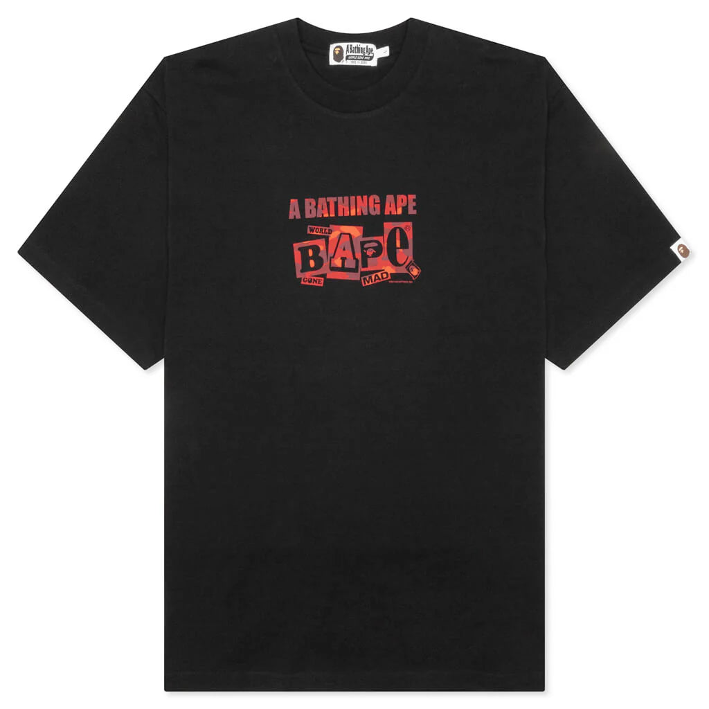 Bape Text Graphic Tee Black