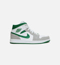 Air Jordan 1 Mid Mens Lifestyle Shoes White Green Grey Limit One Per Customer