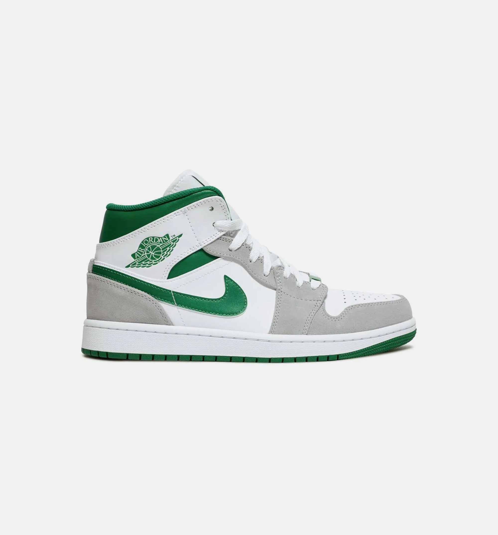 Air Jordan 1 Mid Mens Lifestyle Shoes White Green Grey Limit One Per Customer
