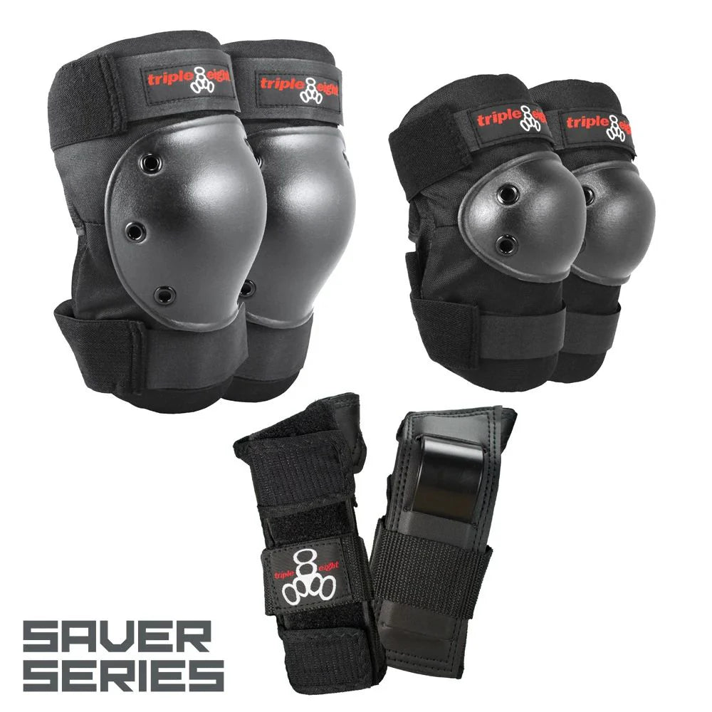 Triple 8 Saver Series 3 Pack Pad Set Black