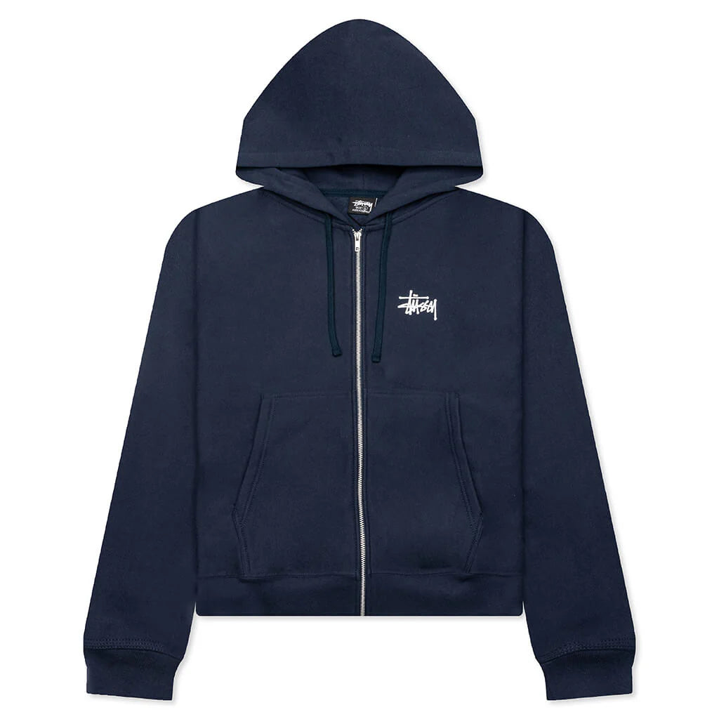 Basic Stussy Zip Hoodie Navy