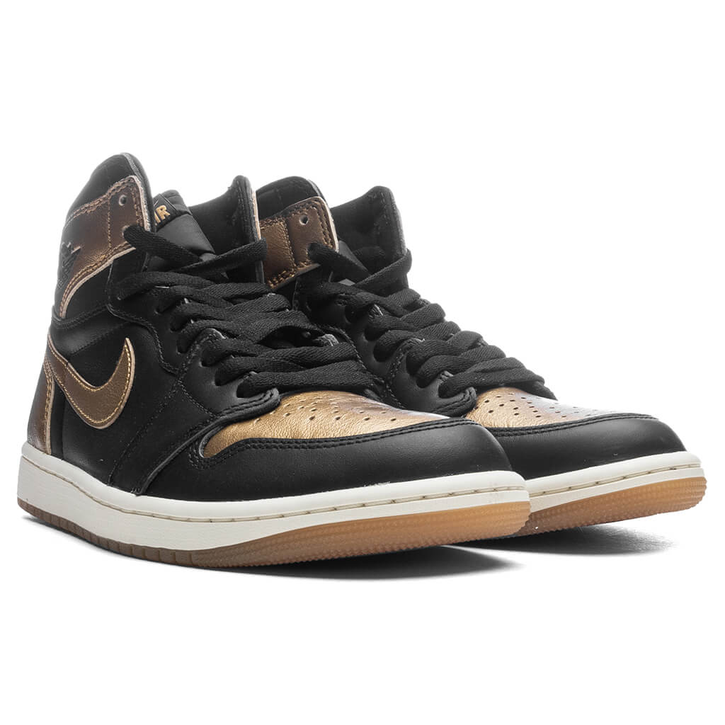 Air Jordan 1 Retro High OG Black and Gold Black Metallic Sail