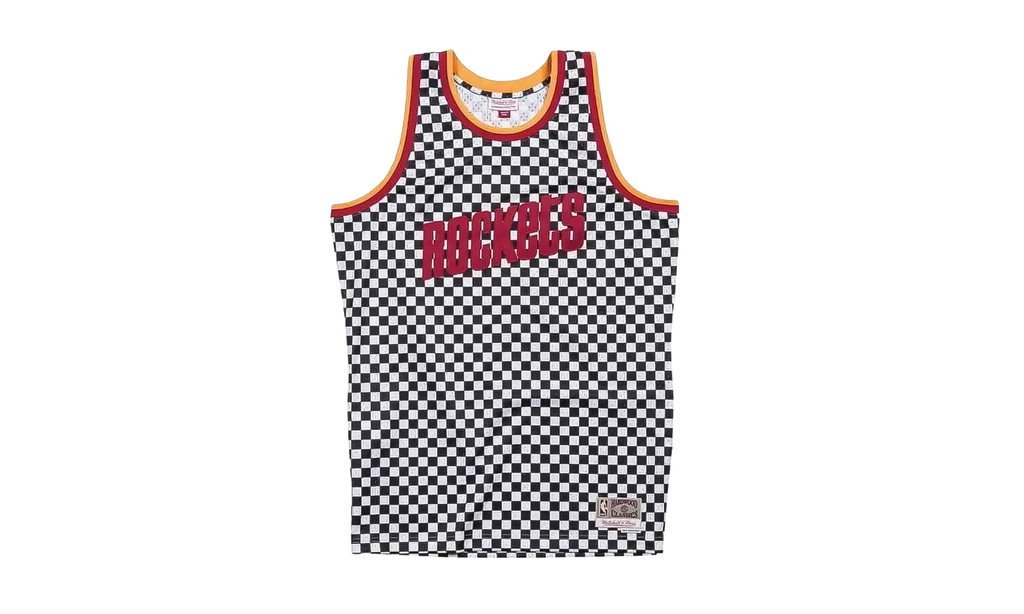 NBA Checked Swingman Jersey "Houston Rockets - Black / White" BA8A45 HRO W MYM