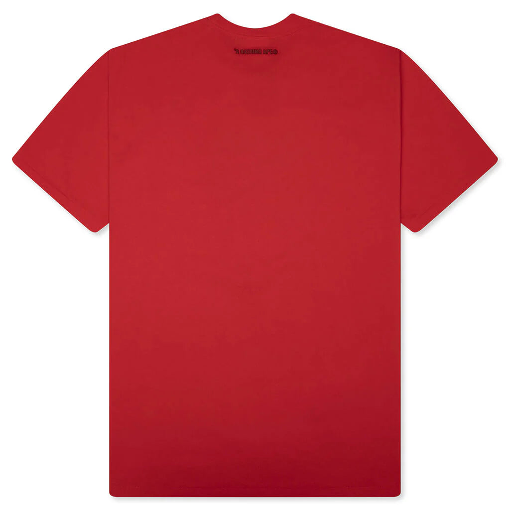 Bathing Ape Logo Relaxed Fit Tee Red