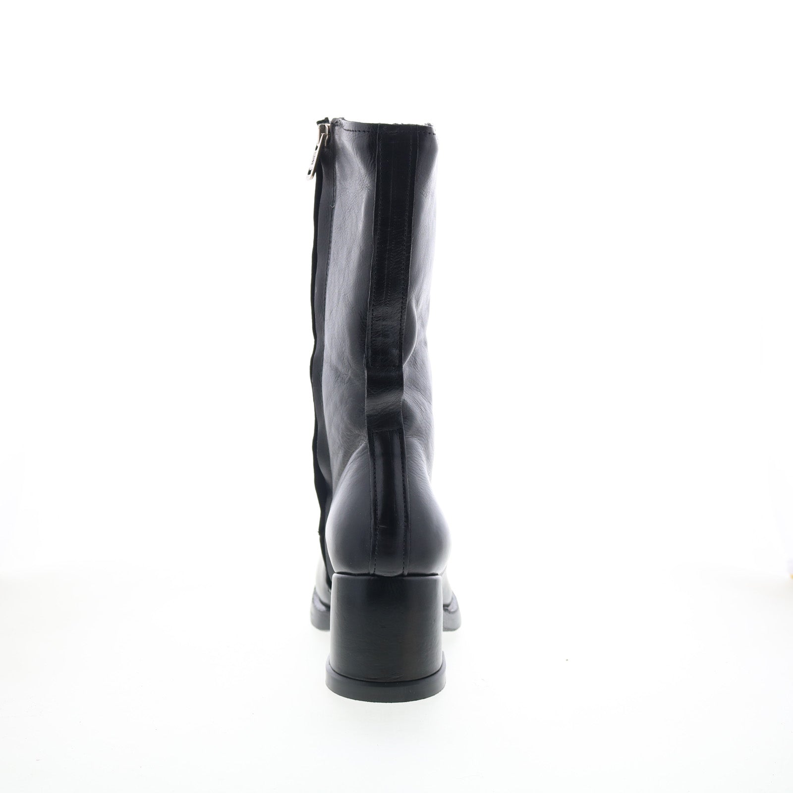 Ansel Womens Black Leather Zipper Casual Dress Boots