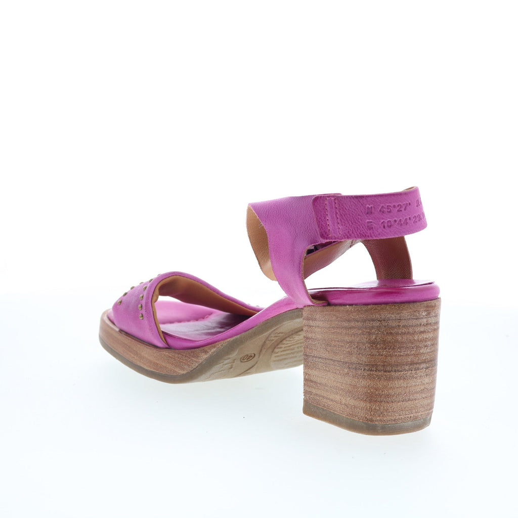Arvin Womens Purple Leather Hook & Loop Heeled Sandals Shoes