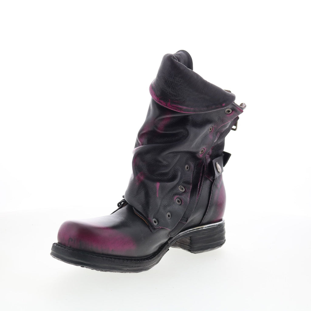 Asher Womens Black Leather Zipper Ankle & Booties Boots