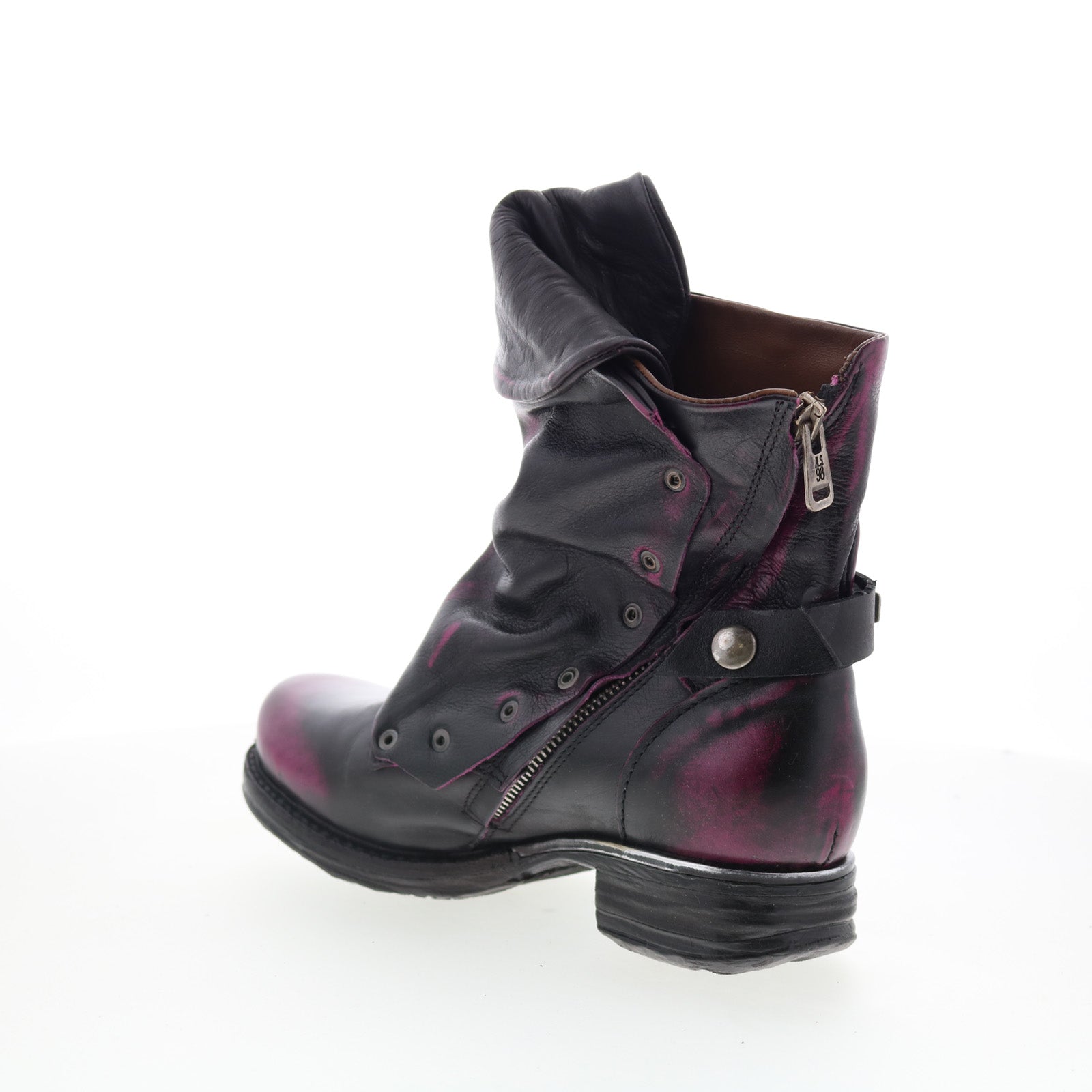 Asher Womens Black Leather Zipper Ankle & Booties Boots