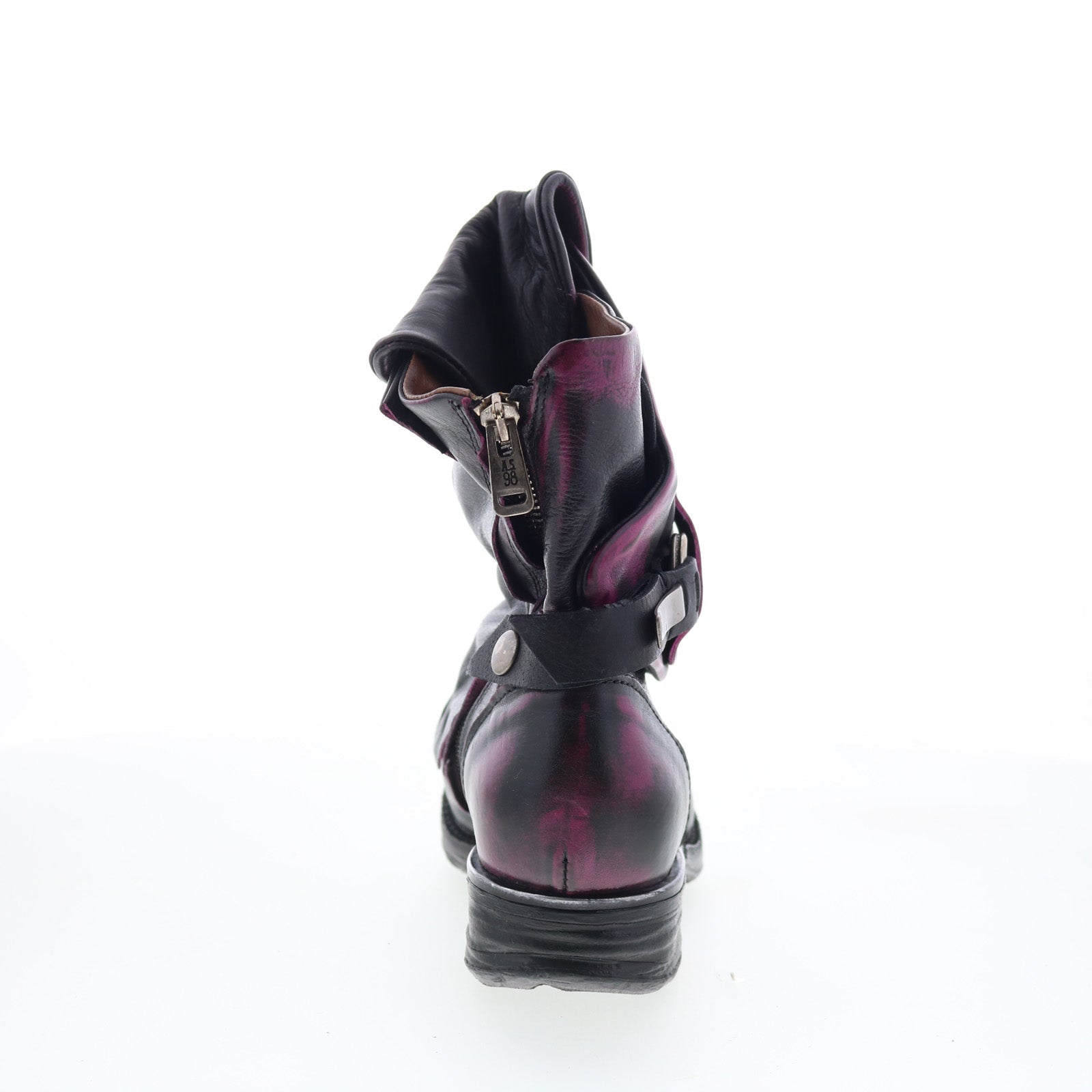 Asher Womens Black Leather Zipper Ankle & Booties Boots