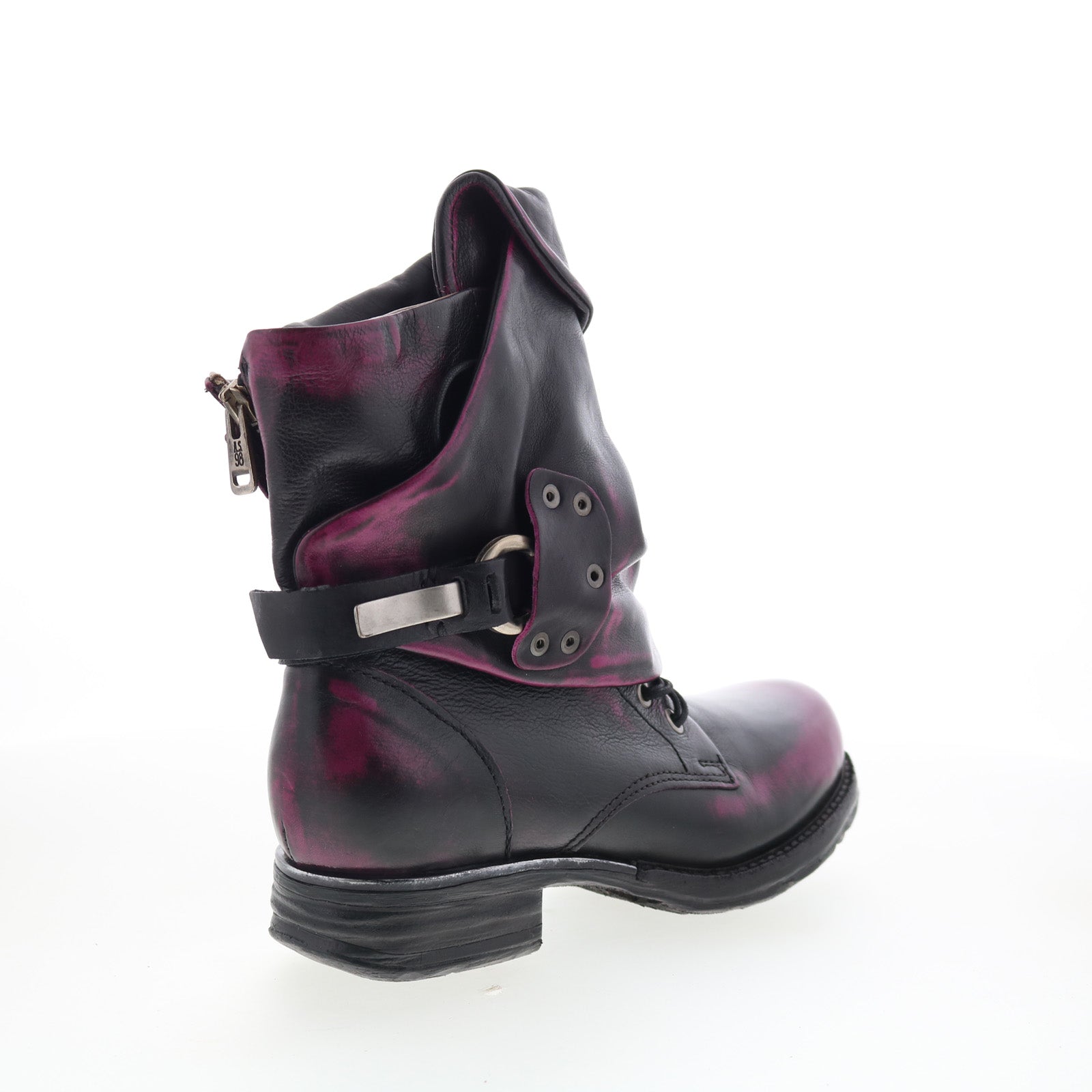 Asher Womens Black Leather Zipper Ankle & Booties Boots