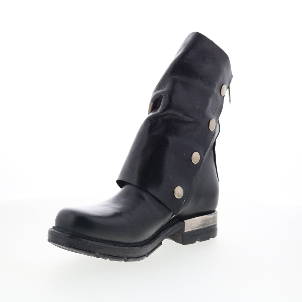 Atwell Womens Black Leather Zipper Casual Dress Boots
