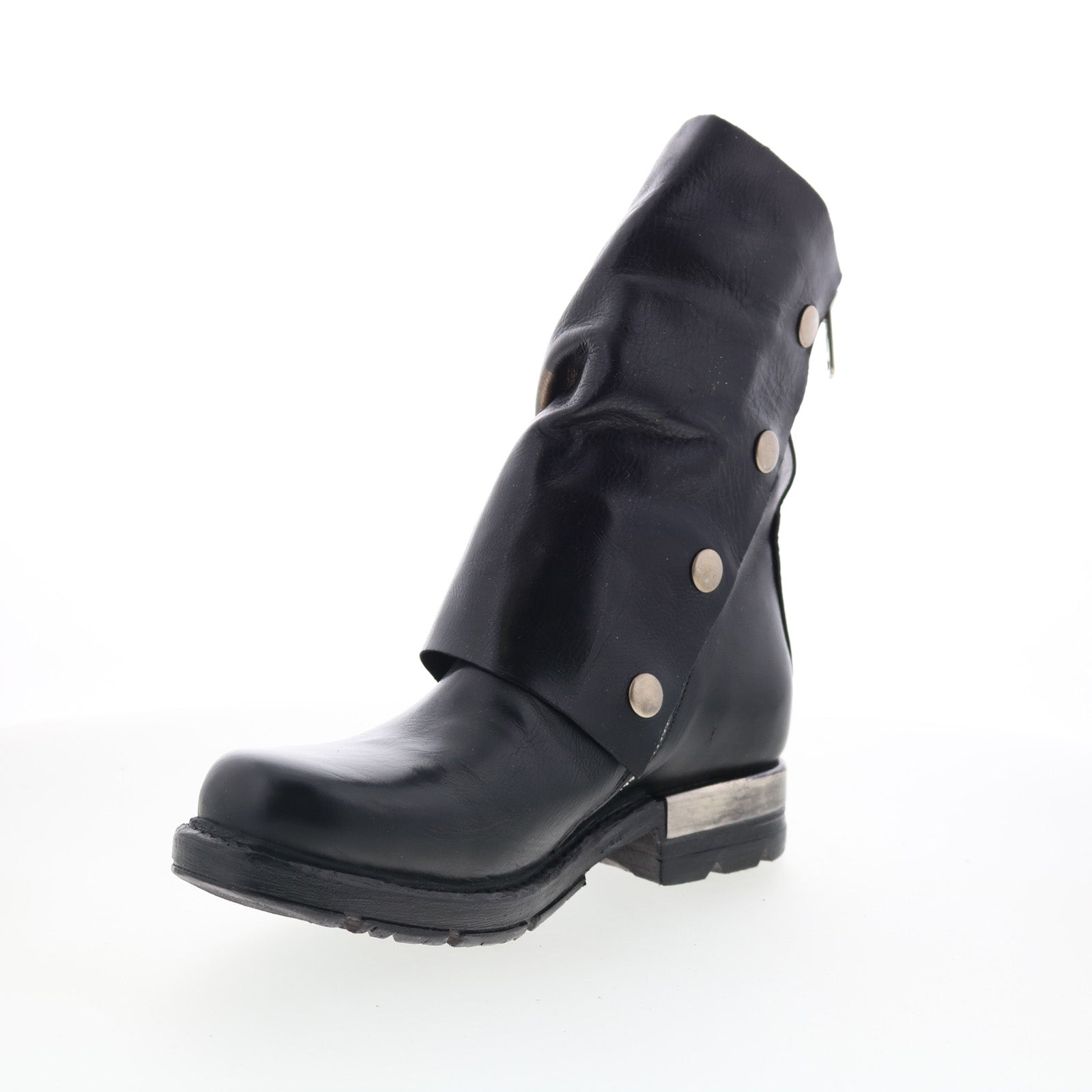 Atwell Womens Black Leather Zipper Casual Dress Boots