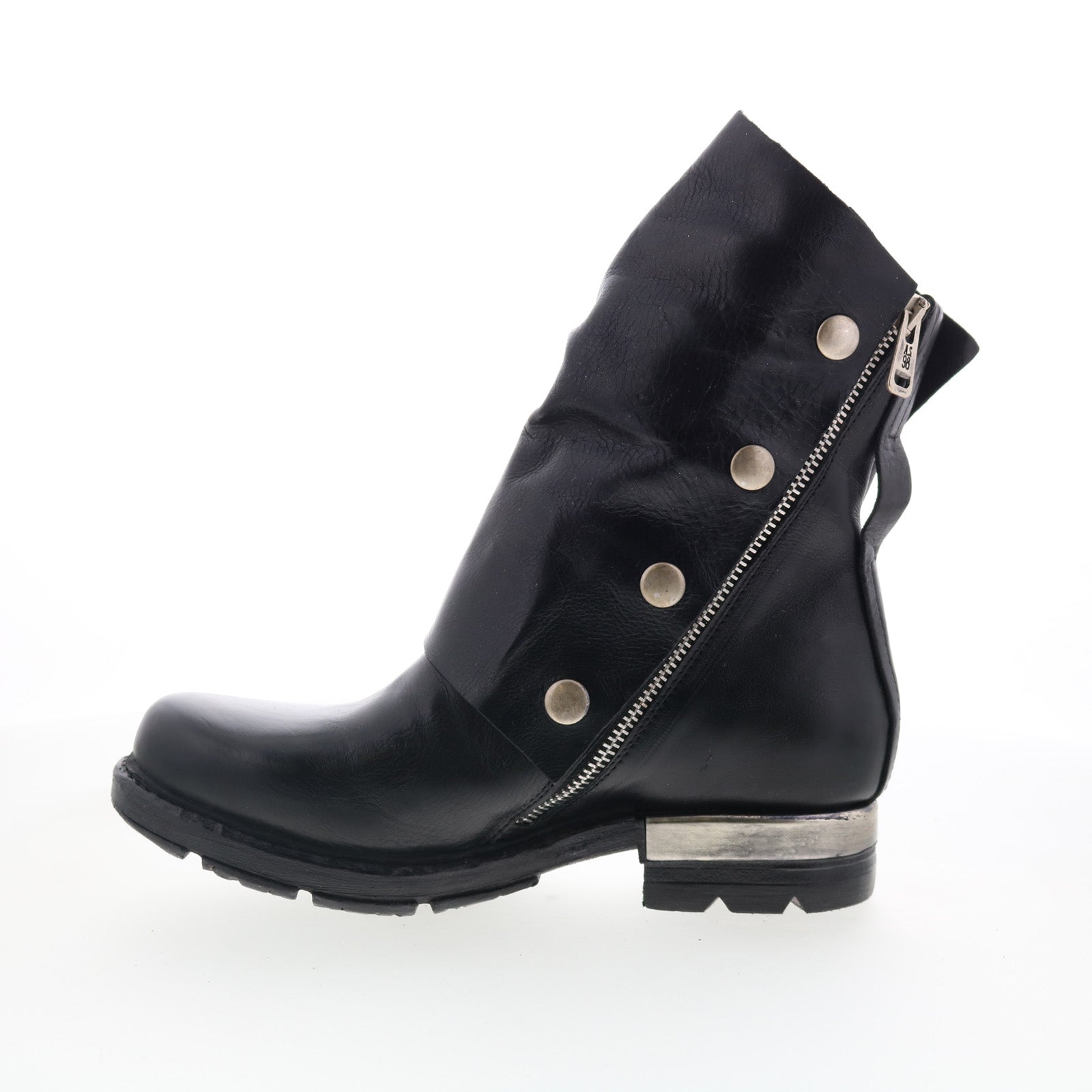 Atwell Womens Black Leather Zipper Casual Dress Boots