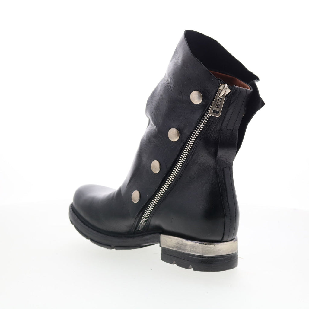 Atwell Womens Black Leather Zipper Casual Dress Boots