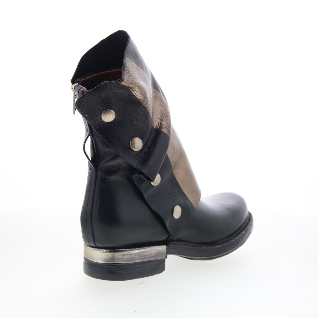 Atwell Womens Black Leather Zipper Casual Dress Boots