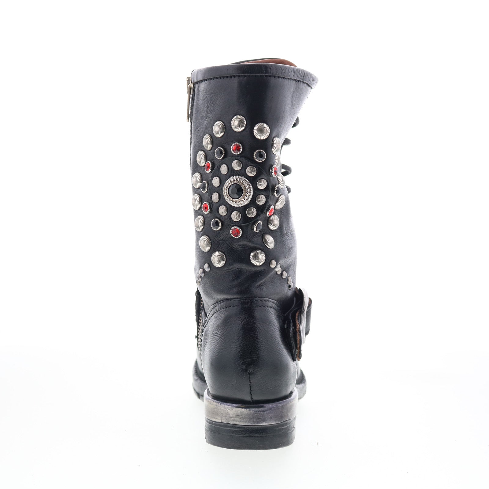 Austin Womens Black Leather Lace Up Casual Dress Boots
