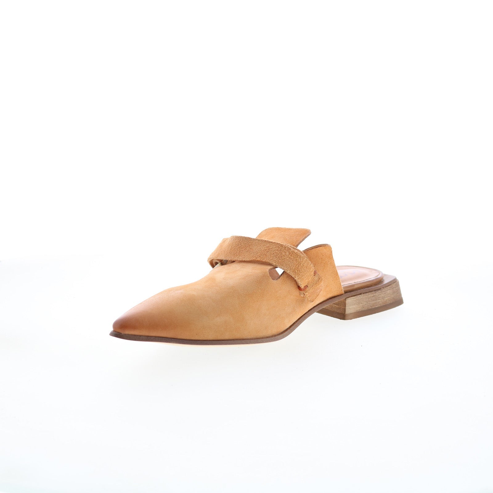 Ayden Womens Brown Leather Slip On Mule Flats Shoes