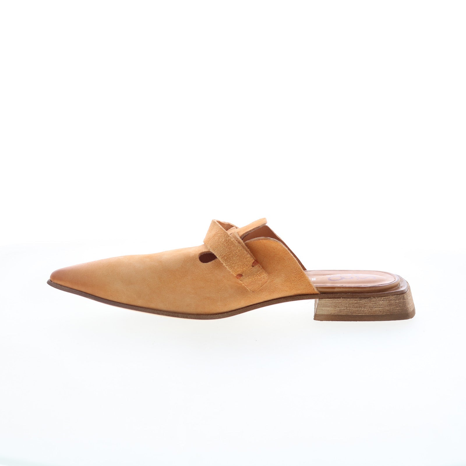 Ayden Womens Brown Leather Slip On Mule Flats Shoes