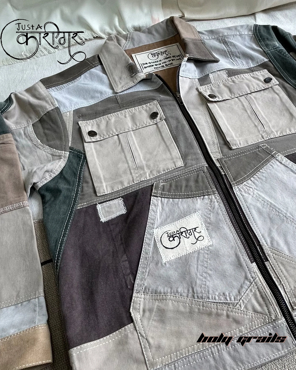 Just A Vintage Grey Denim Jacket HG x Just A Karigar