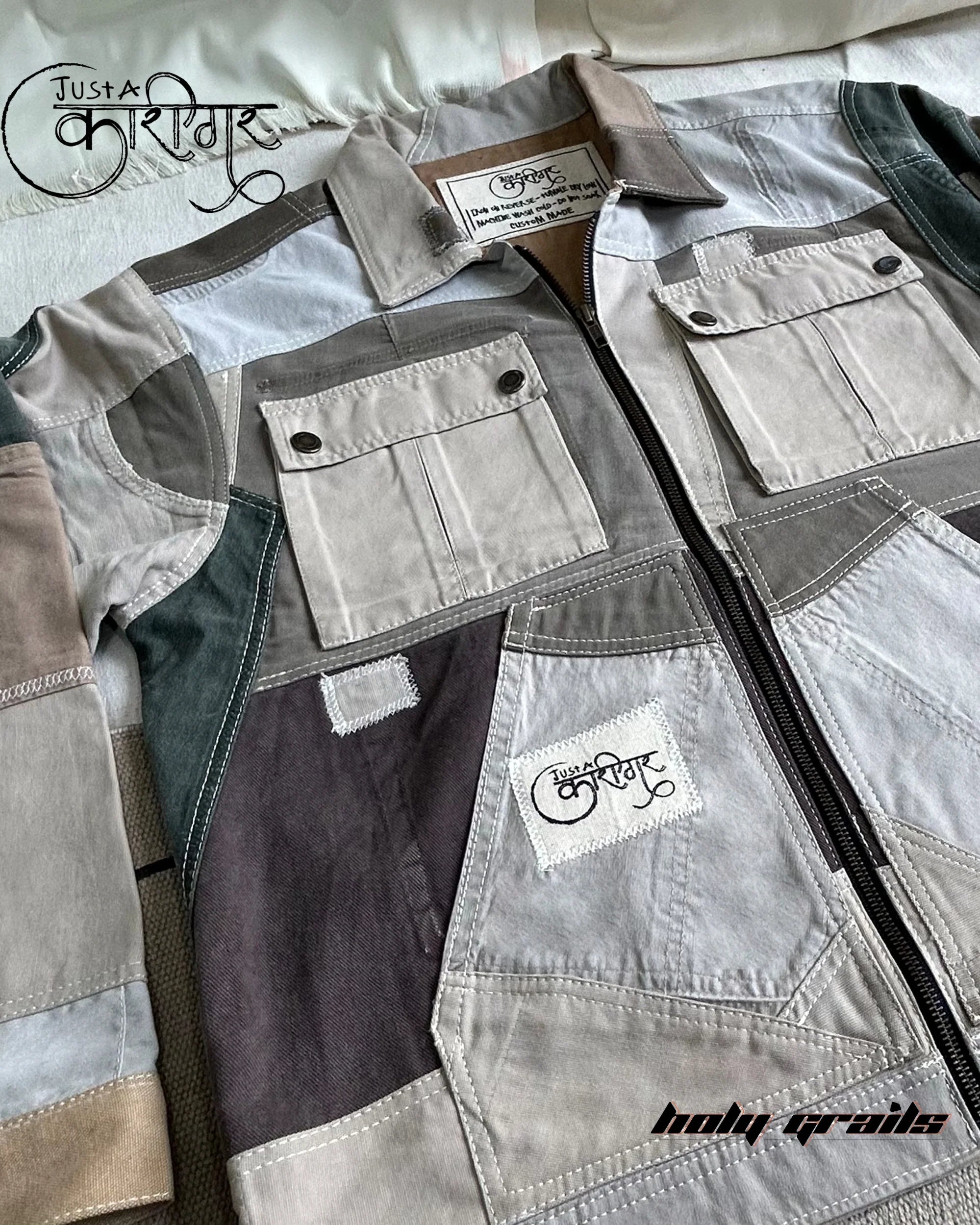 Just A Vintage Grey Denim Jacket HG x Just A Karigar