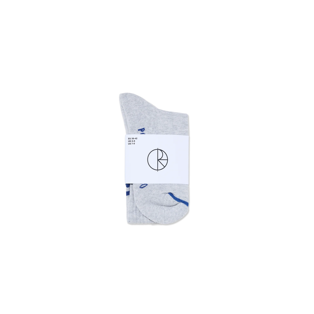 Polar Rib Socks 2 Stripe Heather Grey Blue