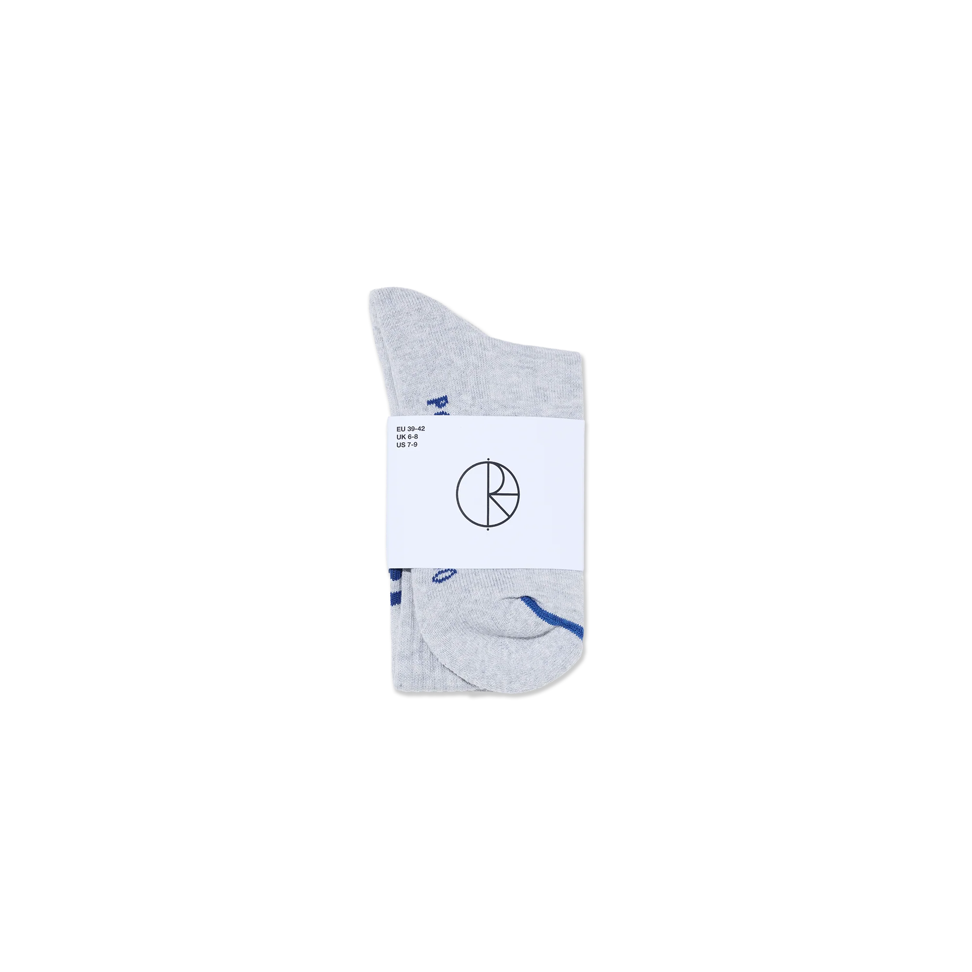 Polar Rib Socks 2 Stripe Heather Grey Blue