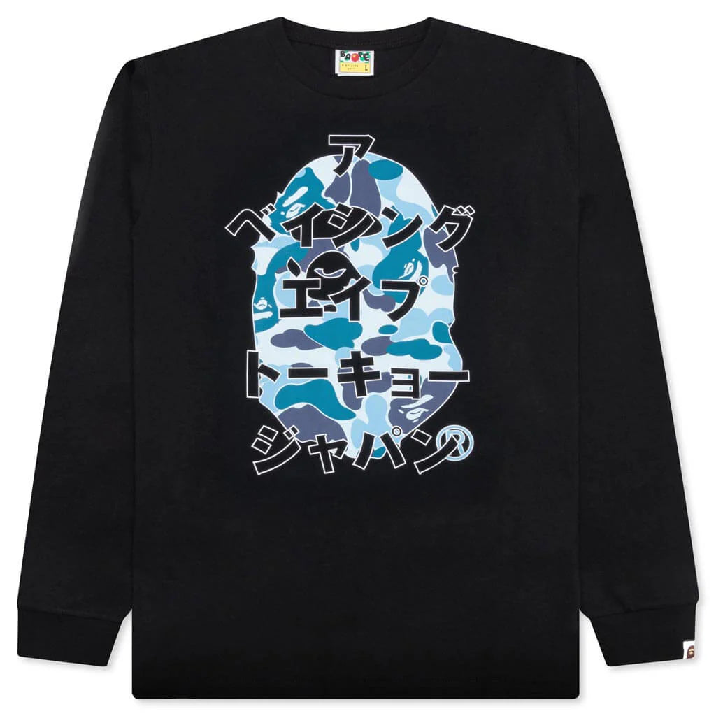 Abc Camo Japanese Letters L S Tee Black Blue