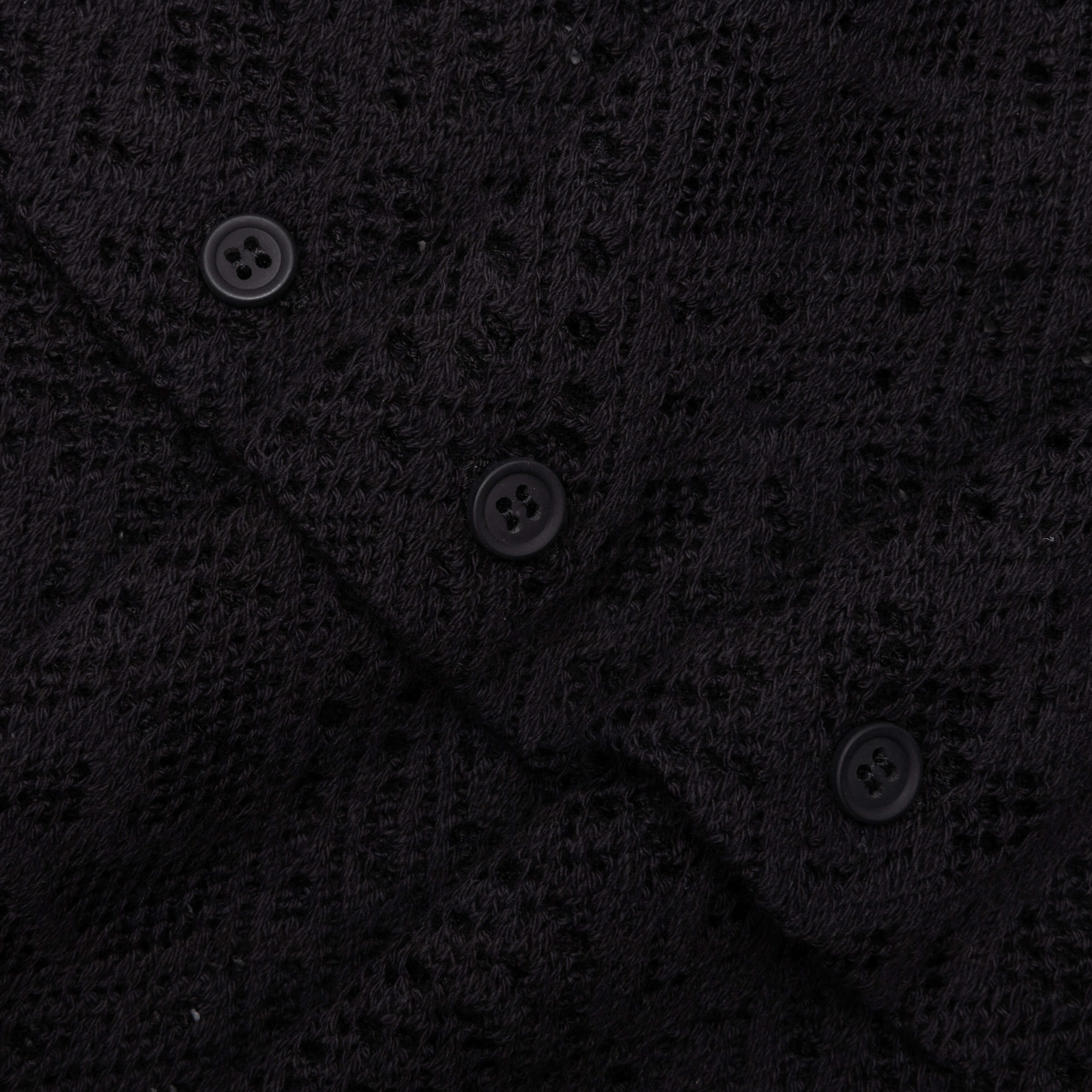 All Over Crochet Shirt Jet Black