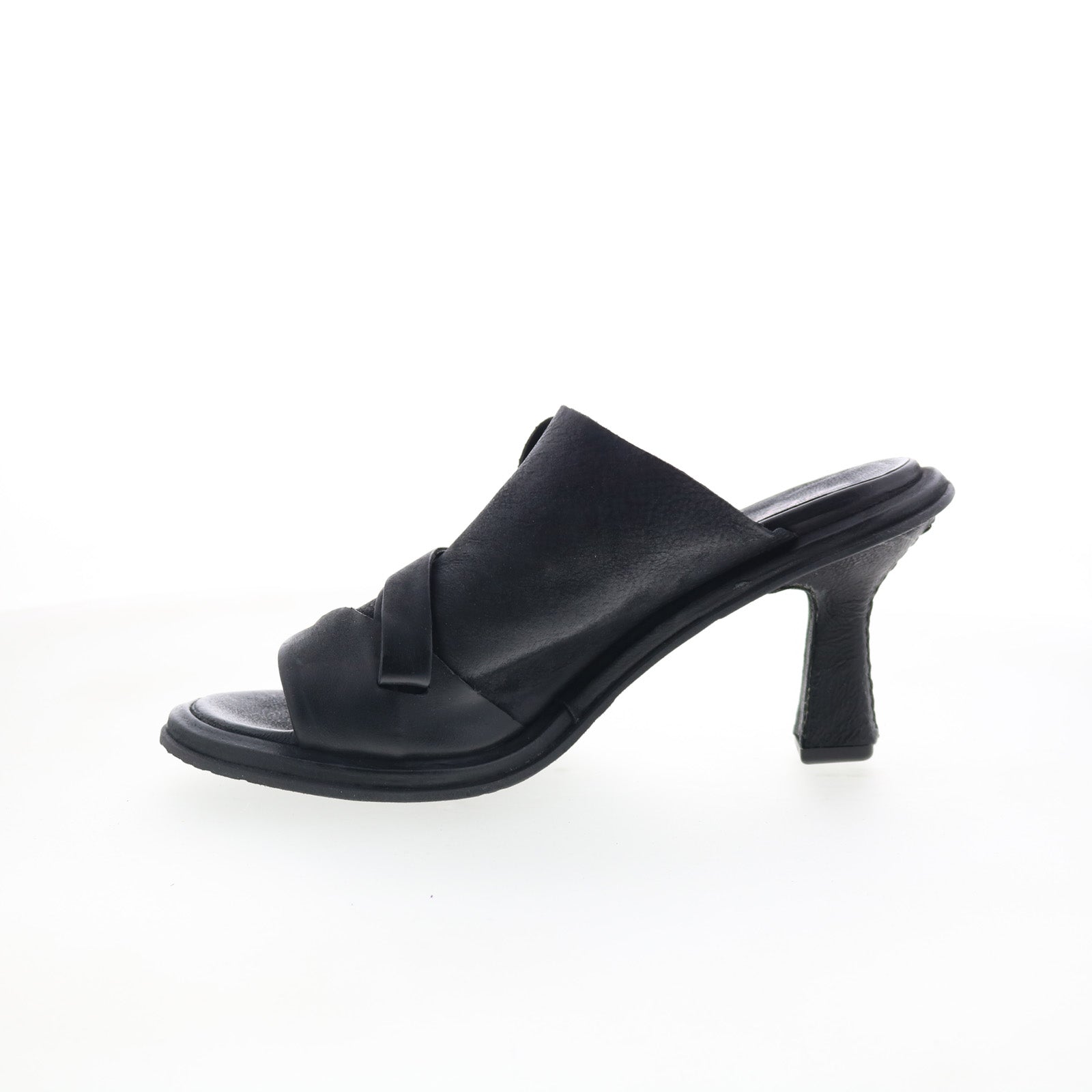 Smitty B22005-201-6002 Womens Black Leather Mules Heels Shoes