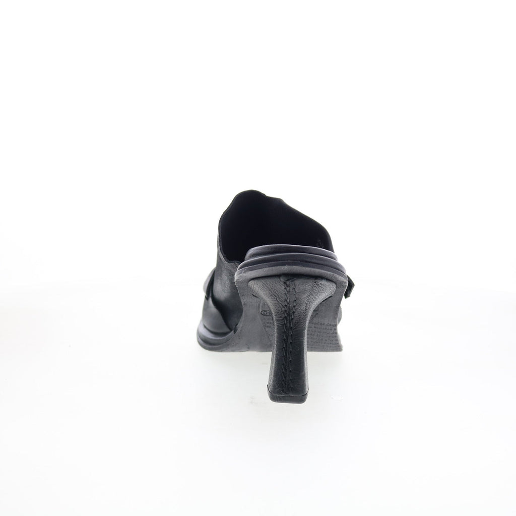 Smitty B22005-201-6002 Womens Black Leather Mules Heels Shoes