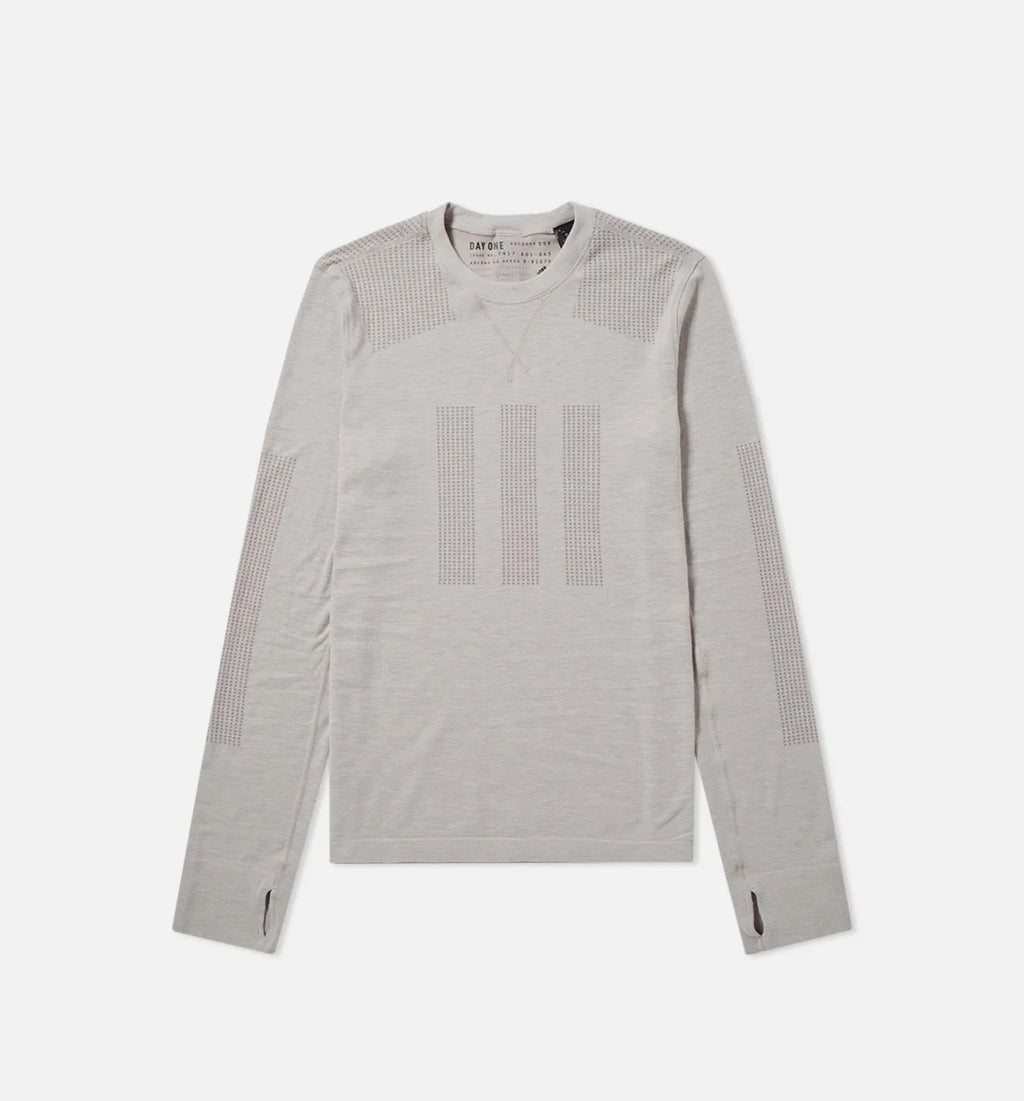 Day One Collection Base Layer Long Sleeve Mens T Shirt Grey Grey