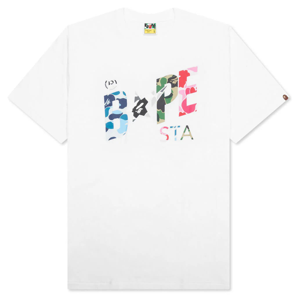 ABC Camo Crazy Bape Sta Logo Tee White