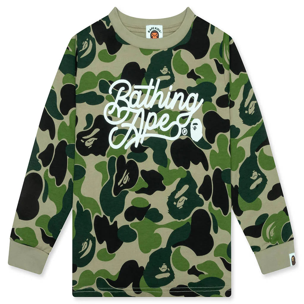 Kids ABC Camo L S Tee Green