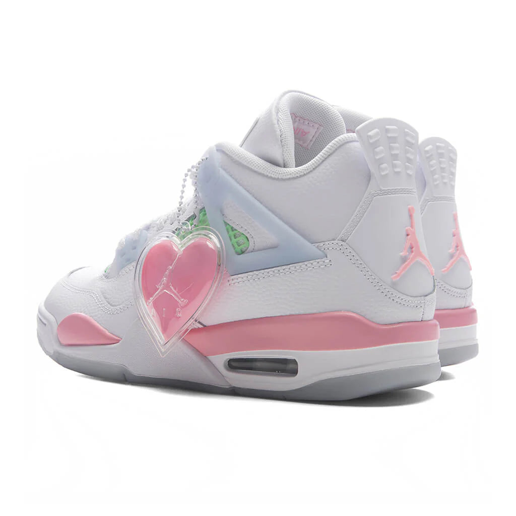 Air Jordan 4 Retro Valentines Day GS White Medium Soft Pink Half Blue