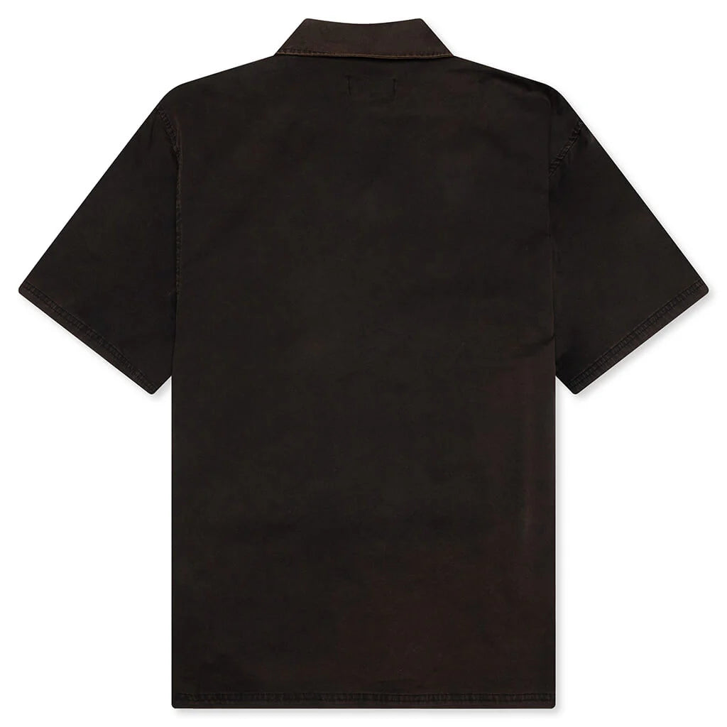 Script Camp Collar Shirt Jet Black