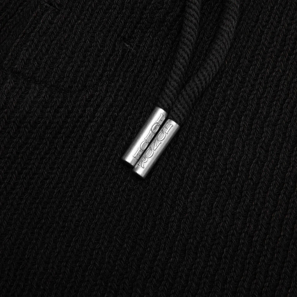 Rib Knit Drawcord 7 Shorts Black