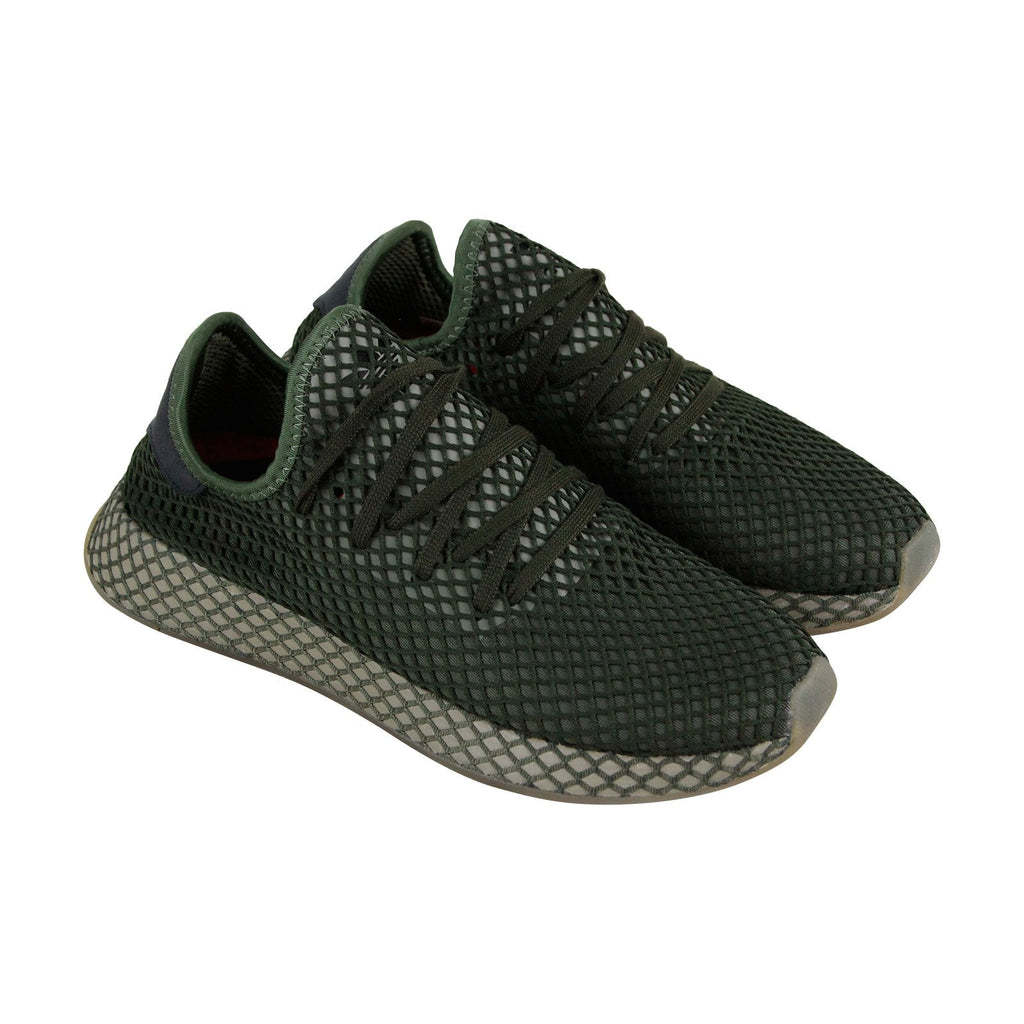 Deerupt Runner B41771 Mens Green Mesh Lace Up Lifestyle Sneakers Shoes
