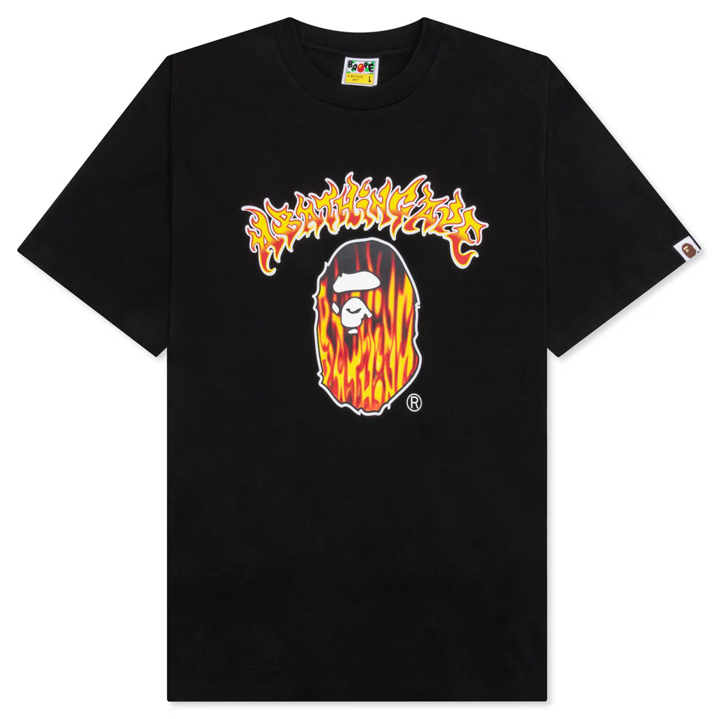 Mad Flame Ape Head Tee Black